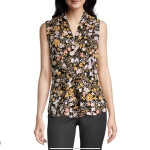 Liz Claiborne Womens V Neck Sleeveless Blouse